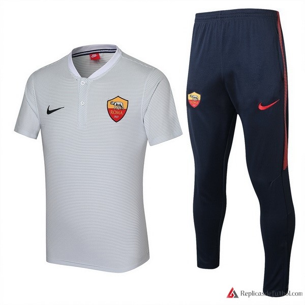 Polo As Roma Conjunto Completo 2017-2018 Blanco